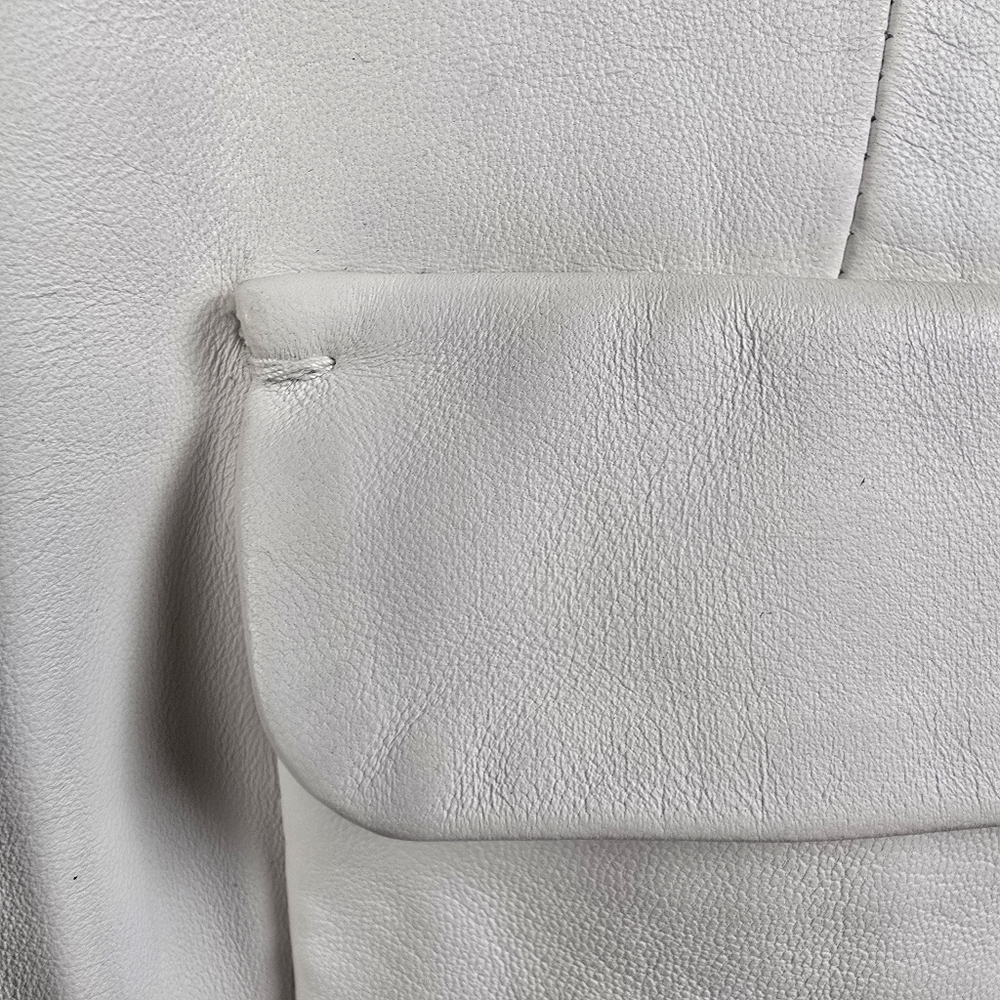 Talbots Ivory Leather Snap Front Jacket Size 4 - Picture 5 of 14